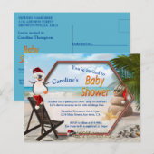 Invitation Carte Postale Baby shower Noël d'été (Devant / Derrière)
