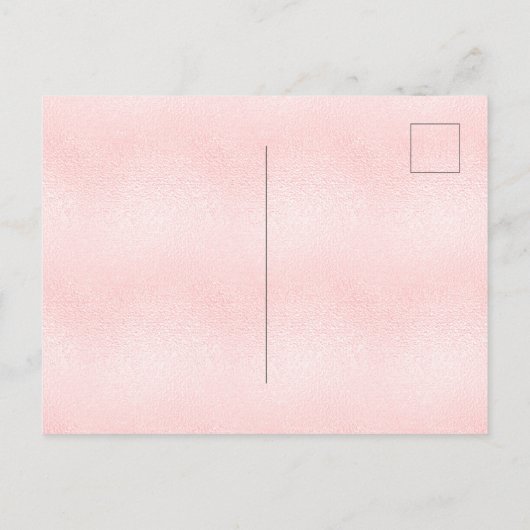 Invitation Carte Postale Baby shower papillon rose pampa herbe fille (Dos)