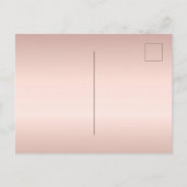 Invitation Carte Postale Baby shower parties scintillant rose métal or fill (Dos)