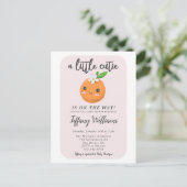 Invitation Carte Postale Baby shower rose Little Cutie (Debout devant)