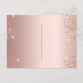 Invitation Carte Postale Baby shower rose parties scintillant d'or éléphant (Dos)