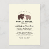 Invitation Carte Postale Baby shower rustique de bison de bison de bison (Devant)