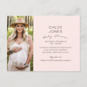 Invitation Carte Postale Baby shower simple moderne Photo Champagne rose (Devant)