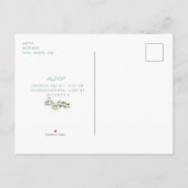 Invitation Carte Postale Baby shower simple moderne photo Turquoise (Dos)