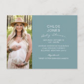 Invitation Carte Postale Baby shower simple moderne photo Turquoise (Devant)