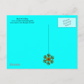 Invitation Carte Postale BABY SHOWER STORK, turquase (Dos)