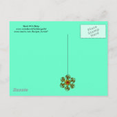 Invitation Carte Postale BABY SHOWER STORK, turquase (Dos)