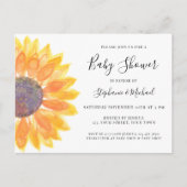 Invitation Carte Postale Baby shower tournesol (Devant)