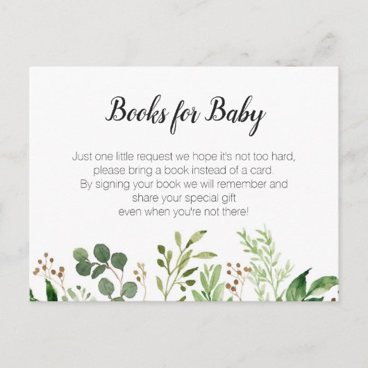 Invitation Carte Postale Baby shower verdoyant - Apportez un encart (Devant)