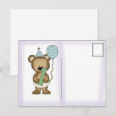 Invitation Carte Postale Baby's First Birthday Par (Devant / Derrière)