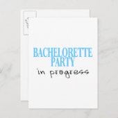 Invitation Carte Postale Bachelorette En Cours (Blu) (Devant / Derrière)