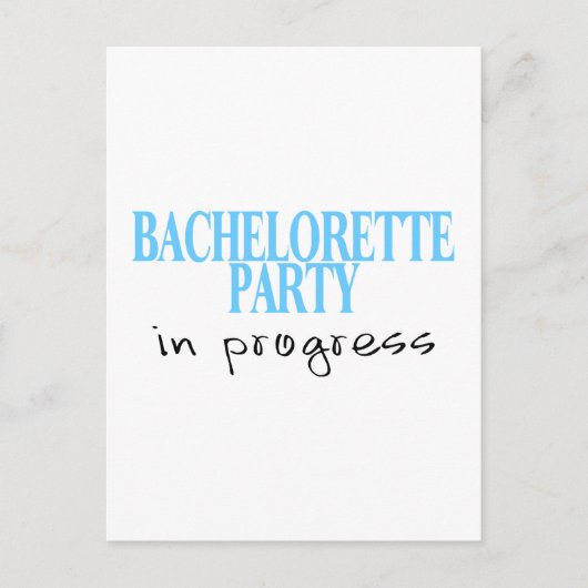 Invitation Carte Postale Bachelorette En Cours (Blu) (Devant)
