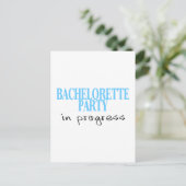 Invitation Carte Postale Bachelorette En Cours (Blu) (Debout devant)