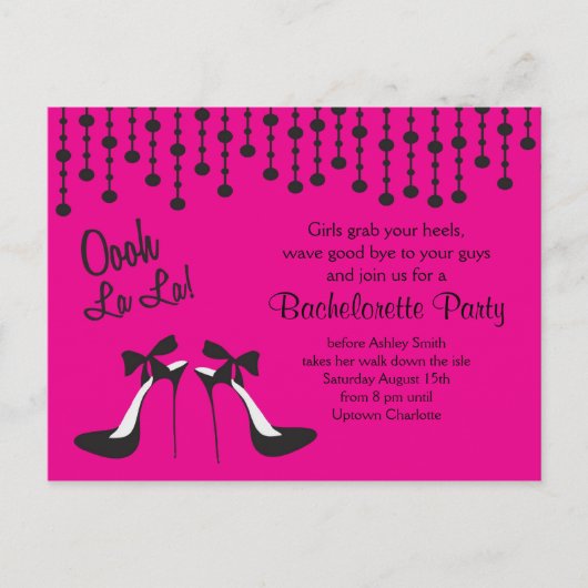 Invitation Carte Postale Bachelorette idées fête Fête / Filles Night Out/ (Devant)