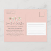 Invitation Carte Postale Bachelorette rose week-end brun & bulle (Dos)