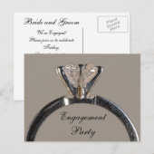 Invitation Carte Postale Bague de diamant sur l'invitation de la partie d'e (Devant / Derrière)