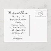 Invitation Carte Postale Bague de diamant sur l'invitation de la partie d'e (Dos)