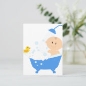 Invitation Carte Postale Baignoire Bébé mignonne (Debout devant)
