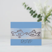 Invitation Carte Postale baiser poisson RSVP (Debout devant)