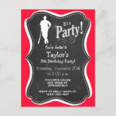 Invitation Carte Postale Balle Rouge Scarlet; softball (Devant)