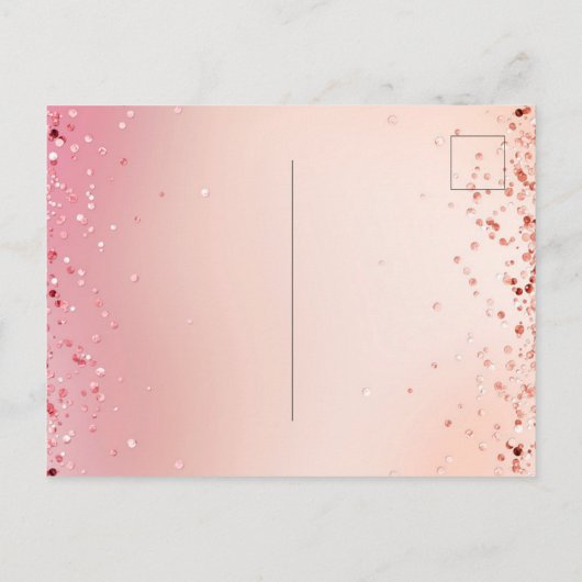 Invitation Carte Postale Ballons de parties scintillant rose or rose d'anni (Dos)