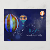 Invitation Carte Postale Balloons à air chaud Mariage de marine RSVP (Devant)