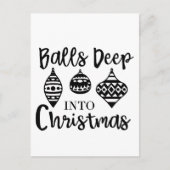 Invitation Carte Postale Balls Profondes Dans Noël Drôle Noël Noël Noël Noë (Devant)