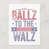 Invitation Carte Postale Ballz à l'élection Walz Harris Waltz 2024 (Devant)