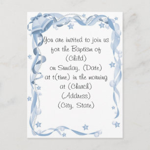 Invitation Carte Postale Baptême