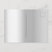 Invitation Carte Postale Baptême argent rose flores parties scintillant fil (Dos)