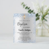 Invitation Carte Postale Baptême croix de parties scintillant de garçon ble (Debout devant)