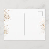 Invitation Carte Postale Baptême eucalyptus verdure rose or floral (Dos)