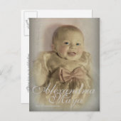 Invitation Carte Postale Baptême faire-part2 (Devant / Derrière)