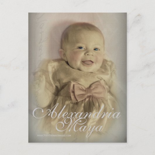 Invitation Carte Postale Baptême faire-part2 (Devant)