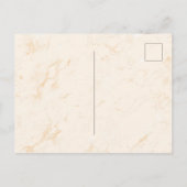 Invitation Carte Postale Baptême pampas herbe rose or rousse marbre rose (Dos)