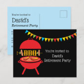 Invitation Carte Postale barbecue, barbecue, barbecue grill, (Devant / Derrière)