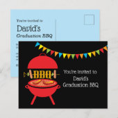 Invitation Carte Postale Barbecue de fin d'études BBQ, barbecue, barbecue, (Devant / Derrière)