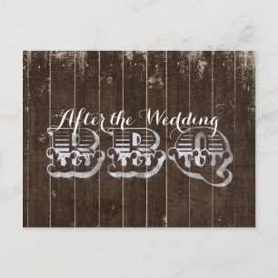 Invitation Carte Postale Barbecue de mariage rustique country western en bo