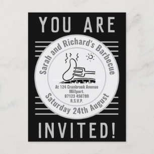 Invitation Carte Postale Barbecue Garden Party