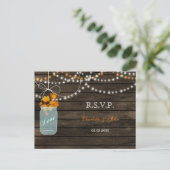 Invitation Carte Postale Barnwood mât jarres mariage de automne RSVP (Debout devant)