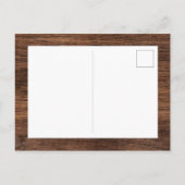 Invitation Carte Postale Barre Wood Sunflowers & Roses (Dos)