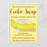 Bars à citron Carrés Vente de gâteau Cookie Swap P