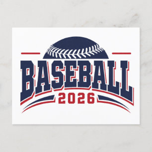 Invitation Carte Postale Baseball 2026 - Classic Sports Team Style Design