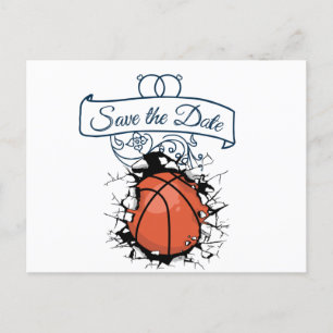 Invitation Carte Postale Basketball Enregistrer le Mariage de date