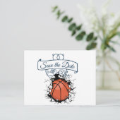 Invitation Carte Postale Basketball Enregistrer le Mariage de date (Debout devant)