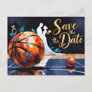 Invitation Carte Postale Basketball Enregistrer le Mariage de date