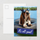 Invitation Carte Postale Basset Hound Dans Les Lunettes De Soleil (Devant / Derrière)
