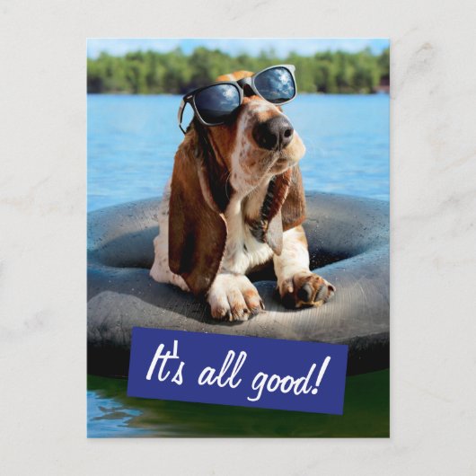 Invitation Carte Postale Basset Hound Dans Les Lunettes De Soleil (Devant)