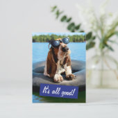 Invitation Carte Postale Basset Hound Dans Les Lunettes De Soleil (Debout devant)