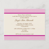 Invitation Carte Postale BAT MITZVAH :: fille 1 (Dos)